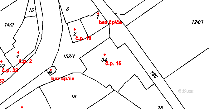 Přerov X-Popovice 15, Přerov na parcele st. 34 v KÚ Popovice u Přerova, Katastrální mapa
