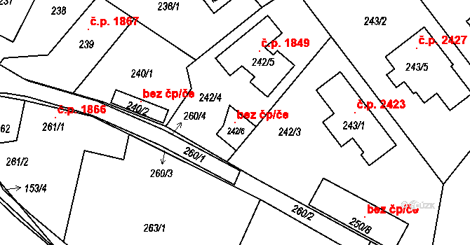 Rožnov pod Radhoštěm 118421042 na parcele st. 242/6 v KÚ Tylovice, Katastrální mapa