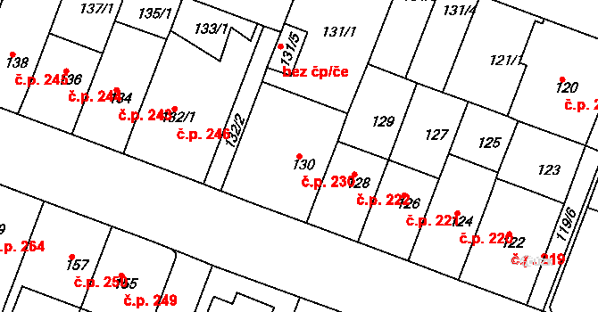 Řetenice 230, Teplice na parcele st. 130 v KÚ Teplice-Řetenice, Katastrální mapa