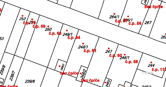 Bukovec 61, Plzeň na parcele st. 248/1 v KÚ Bukovec, Katastrální mapa