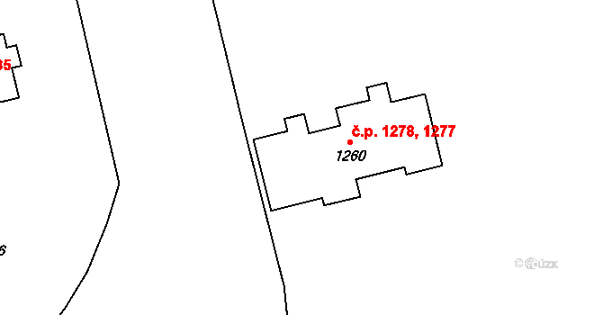 Hrabůvka 1277,1278, Ostrava na parcele st. 1260 v KÚ Hrabůvka, Katastrální mapa