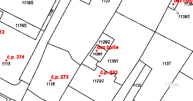 Bystřice nad Pernštejnem 38370042 na parcele st. 1126/3 v KÚ Bystřice nad Pernštejnem, Katastrální mapa