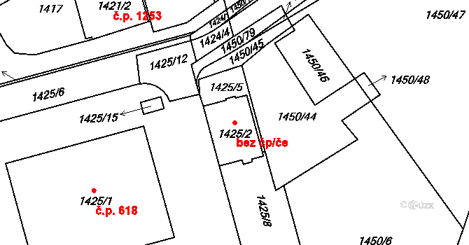Brno 39475042 na parcele st. 1425/2 v KÚ Komín, Katastrální mapa