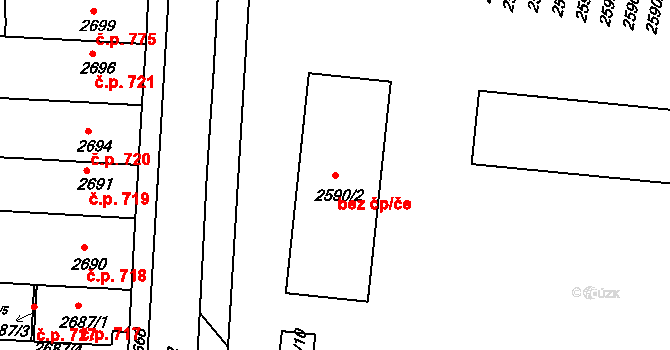 Holešov 41059042 na parcele st. 2590/2 v KÚ Holešov, Katastrální mapa