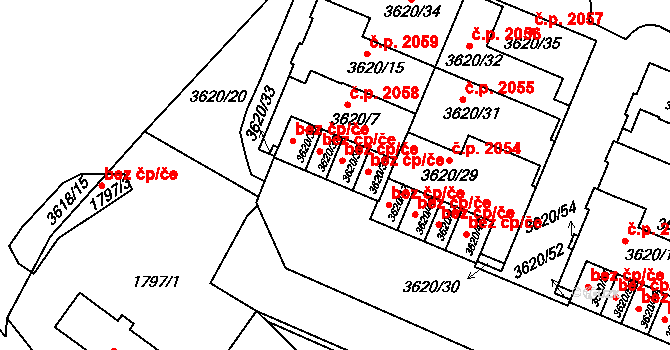 Tachov 42593042 na parcele st. 3620/38 v KÚ Tachov, Katastrální mapa
