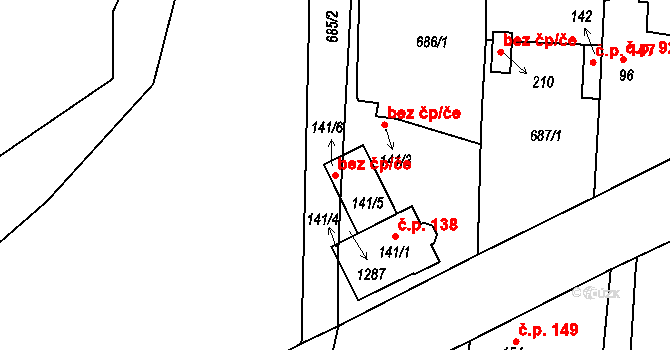 Chotěšov 43982042 na parcele st. 141/5 v KÚ Mantov, Katastrální mapa