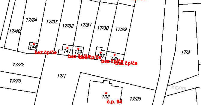 Uherčice 47471042 na parcele st. 137 v KÚ Uherčice u Znojma, Katastrální mapa
