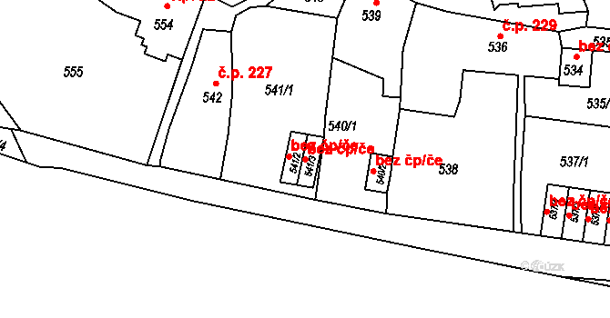 Litoměřice 47610042 na parcele st. 541/3 v KÚ Litoměřice, Katastrální mapa
