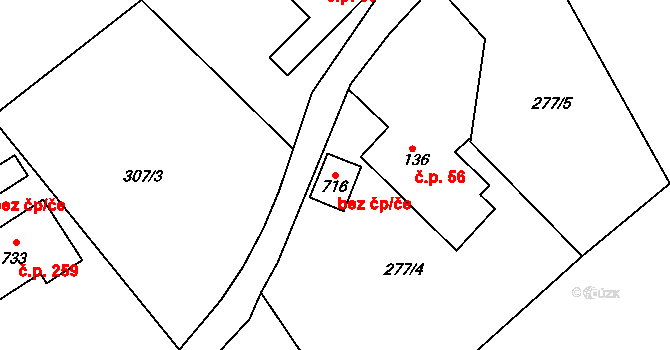 Držkov 48721042 na parcele st. 716 v KÚ Držkov, Katastrální mapa