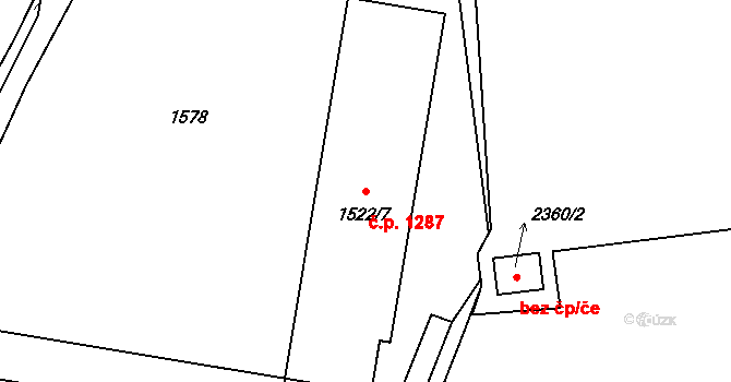 Strakonice I 1287, Strakonice na parcele st. 1522/7 v KÚ Strakonice, Katastrální mapa