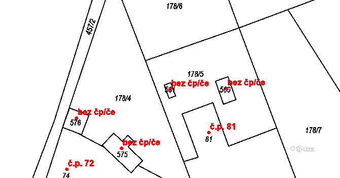 Kamenný Přívoz 83319042 na parcele st. 561 v KÚ Hostěradice, Katastrální mapa