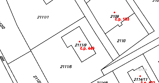 Dolní Suchá 449, Havířov na parcele st. 2111/9 v KÚ Dolní Suchá, Katastrální mapa