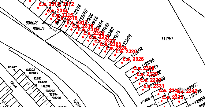 Jihlava 2324 na parcele st. 1129/73 v KÚ Jihlava, Katastrální mapa