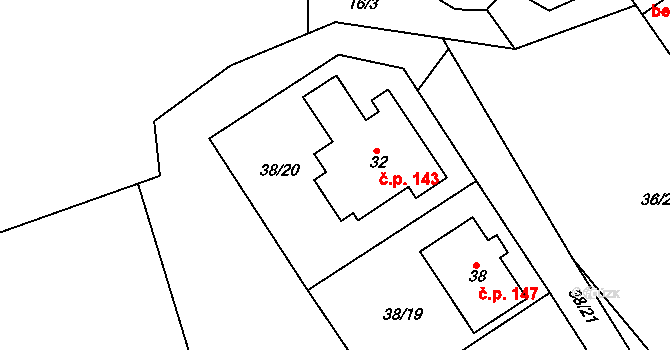 Bítovčice 143 na parcele st. 32 v KÚ Dolní Bítovčice, Katastrální mapa