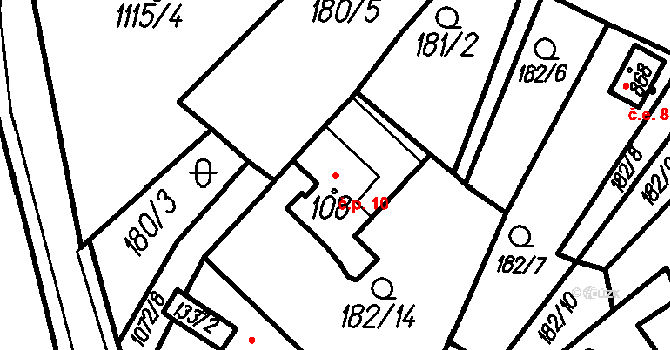 Hory 10, Oloví na parcele st. 108 v KÚ Hory u Oloví, Katastrální mapa