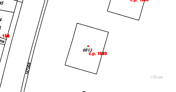 Vsetín 1849 na parcele st. 6813 v KÚ Vsetín, Katastrální mapa