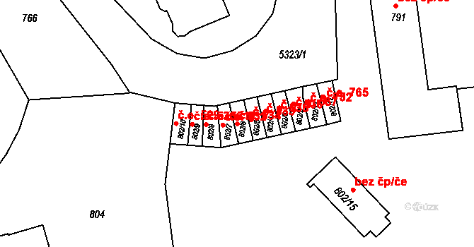 Znojmo 534 na parcele st. 802/6 v KÚ Znojmo-město, Katastrální mapa