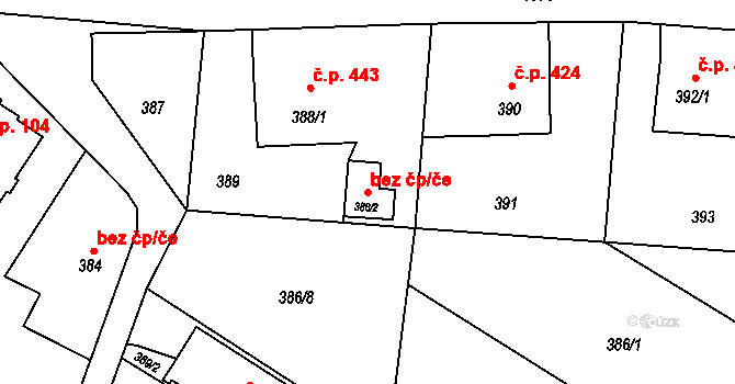 Bohumín 38268043 na parcele st. 388/2 v KÚ Starý Bohumín, Katastrální mapa