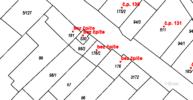 Popice 40663043 na parcele st. 178/2 v KÚ Popice, Katastrální mapa