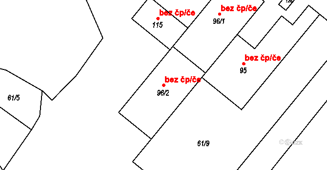 Skalná 42040043 na parcele st. 96/2 v KÚ Vonšov, Katastrální mapa