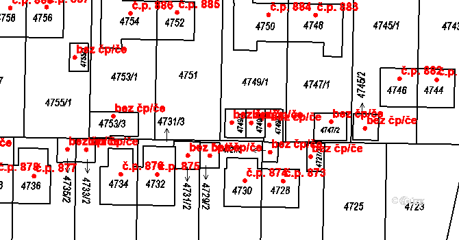 Chotěboř 44557043 na parcele st. 4749/2 v KÚ Chotěboř, Katastrální mapa