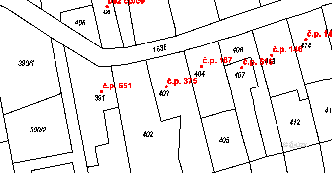 Kylešovice 375, Opava na parcele st. 403 v KÚ Kylešovice, Katastrální mapa