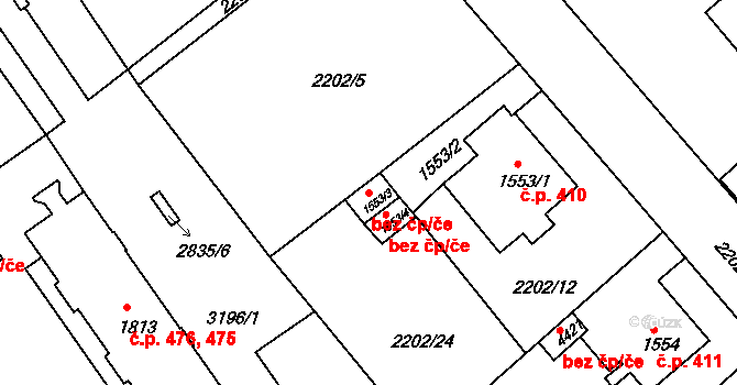 Trutnov 46484043 na parcele st. 1553/3 v KÚ Trutnov, Katastrální mapa
