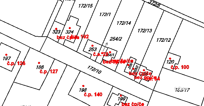 Pardubice 46681043 na parcele st. 254/2 v KÚ Černá za Bory, Katastrální mapa