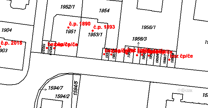 Praha 46785043 na parcele st. 1953/2 v KÚ Smíchov, Katastrální mapa