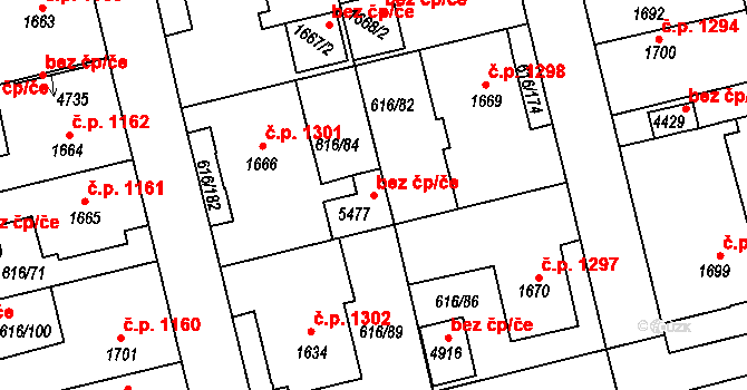 Rakovník 49128043 na parcele st. 5477 v KÚ Rakovník, Katastrální mapa