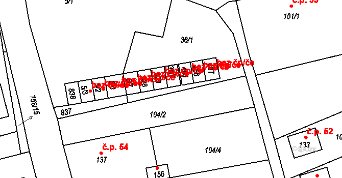 Vlastibořice 49759043 na parcele st. 466 v KÚ Vlastibořice, Katastrální mapa