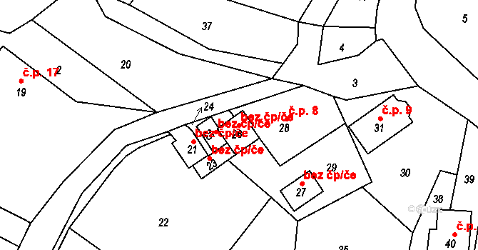 Hodkovice nad Mohelkou 50157043 na parcele st. 26 v KÚ Radoňovice, Katastrální mapa