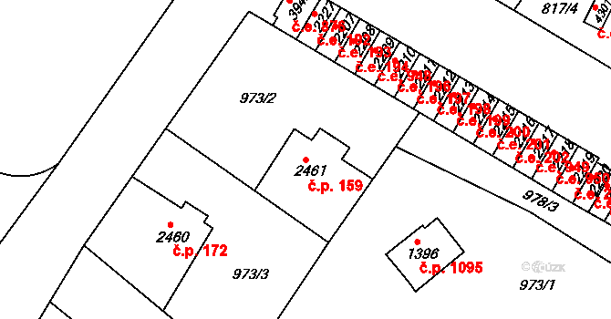 Náchod 159 na parcele st. 2461 v KÚ Náchod, Katastrální mapa