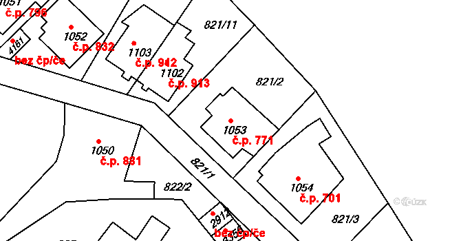 Náchod 771 na parcele st. 1053 v KÚ Náchod, Katastrální mapa