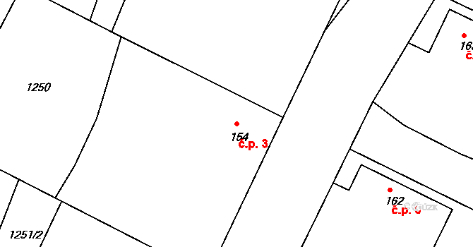 Drahoš 3, Rokytno na parcele st. 154 v KÚ Rokytno, Katastrální mapa