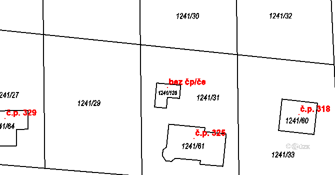 Dýšina 99598043 na parcele st. 1241/126 v KÚ Dýšina, Katastrální mapa