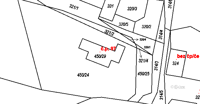 Beroun-Zdejcina 97, Beroun na parcele st. 450/29 v KÚ Zdejcina, Katastrální mapa