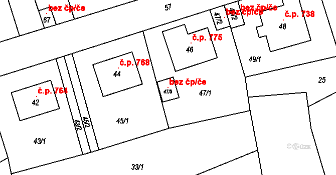 Libušín 102746044 na parcele st. 47/3 v KÚ Libušín, Katastrální mapa