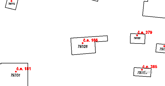 Oslnovice 166 na parcele st. 797/26 v KÚ Oslnovice, Katastrální mapa