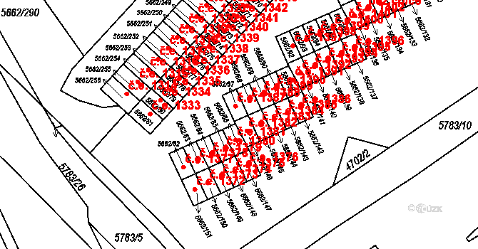 Jihlava 1382 na parcele st. 5662/146 v KÚ Jihlava, Katastrální mapa