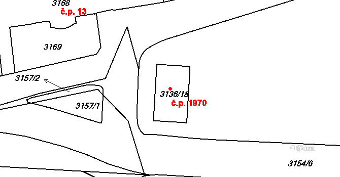 Dejvice 1970, Praha na parcele st. 3136/18 v KÚ Dejvice, Katastrální mapa