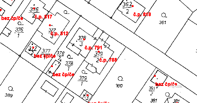 Poděbrady II 788, Poděbrady na parcele st. 379/2 v KÚ Poděbrady, Katastrální mapa