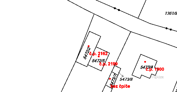 Předměstí 2162, Litoměřice na parcele st. 5472/2 v KÚ Litoměřice, Katastrální mapa