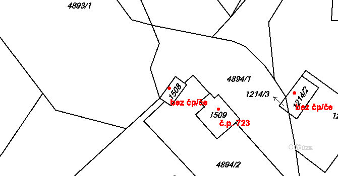 Horní Bečva 39567044 na parcele st. 1508 v KÚ Horní Bečva, Katastrální mapa
