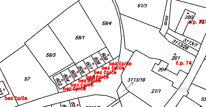 Bečov nad Teplou 39648044 na parcele st. 609 v KÚ Bečov nad Teplou, Katastrální mapa