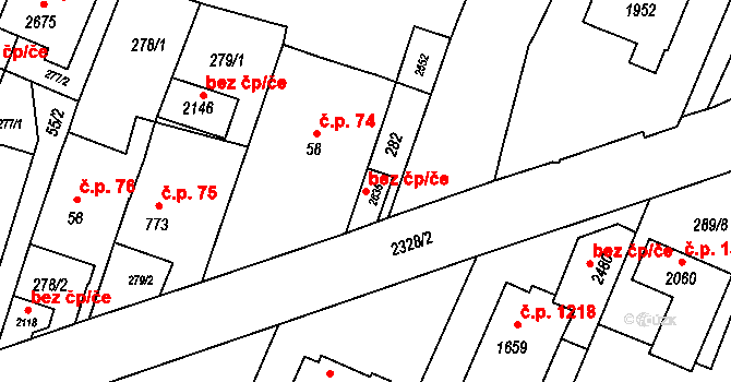 Opava 41435044 na parcele st. 2635 v KÚ Kateřinky u Opavy, Katastrální mapa