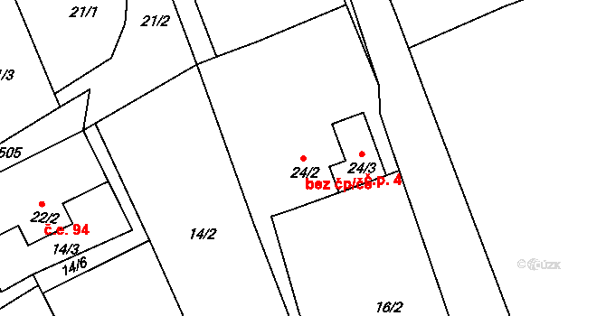 Mukařov 41875044 na parcele st. 24/2 v KÚ Vicmanov, Katastrální mapa