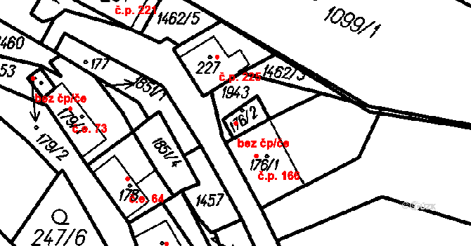 Oloví 302 na parcele st. 176/2 v KÚ Oloví, Katastrální mapa