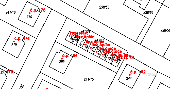Okrouhlice 44560044 na parcele st. 233 v KÚ Okrouhlice, Katastrální mapa