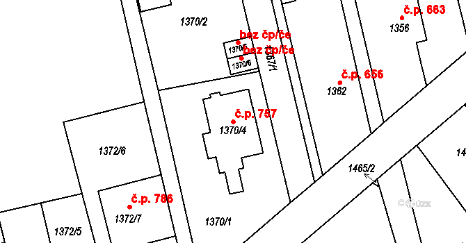 Kylešovice 757, Opava na parcele st. 1370/4 v KÚ Kylešovice, Katastrální mapa